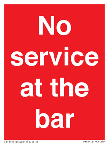 No service at the bar